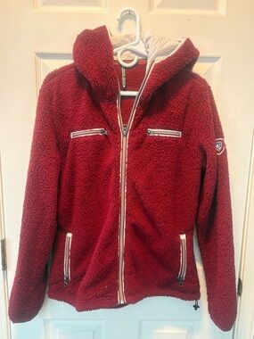 Kuhl Women's Teddy Jacket in Deep Red with White Trim